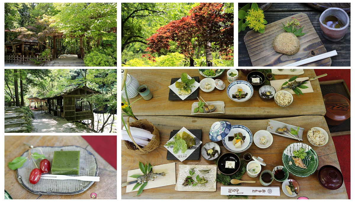 [鳥取．美食]三滝園(みたき園)山菜料理．森林裡的祕境~預約制山菜料理．瀑布．流水．咖啡香 @VIVIYU小世界