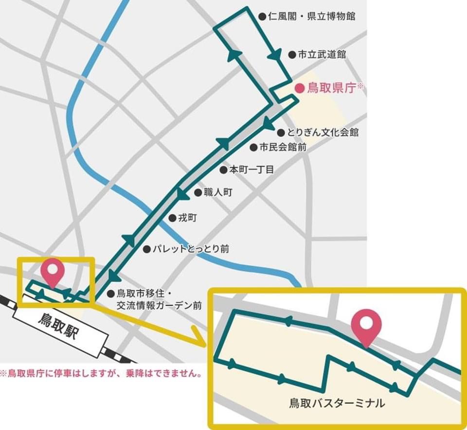 自動駕駛巴士「くる梨」號行駛路線。圖片來源:WILLER株式會社